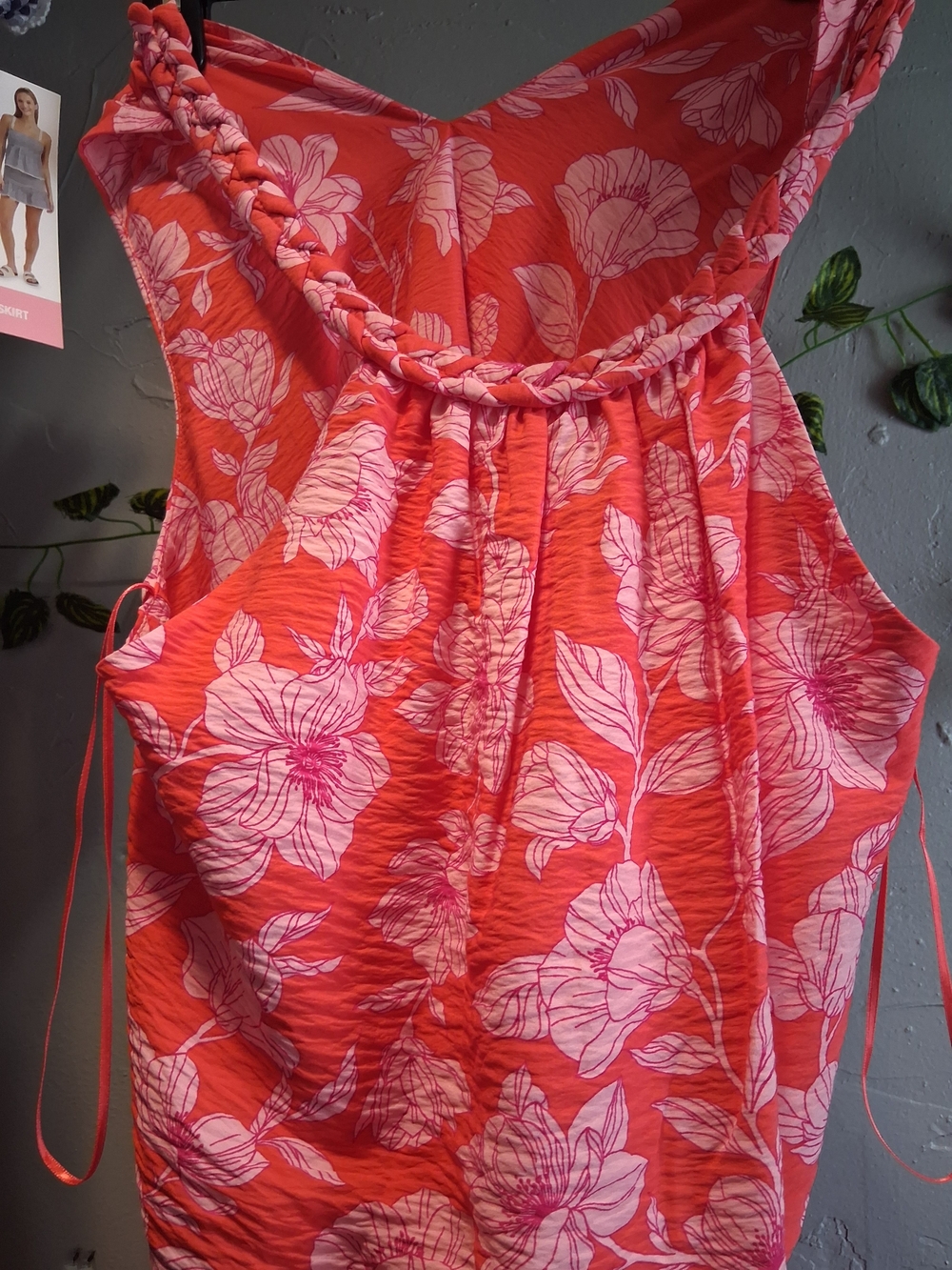 Coral Pink Floral Summer Dress
